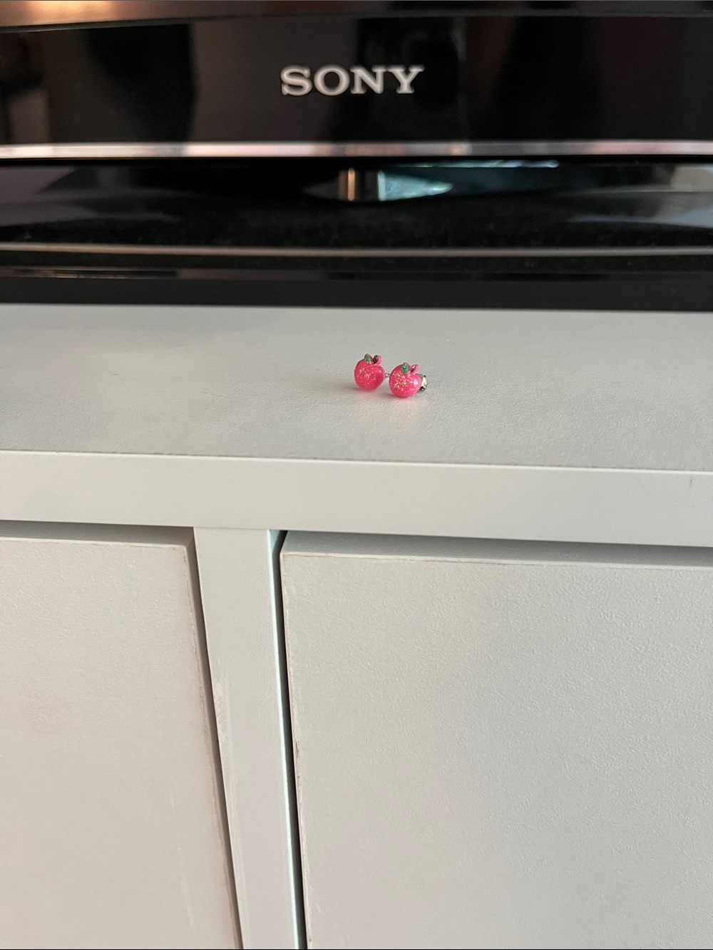 Sony Pink Apple Stud Earrings